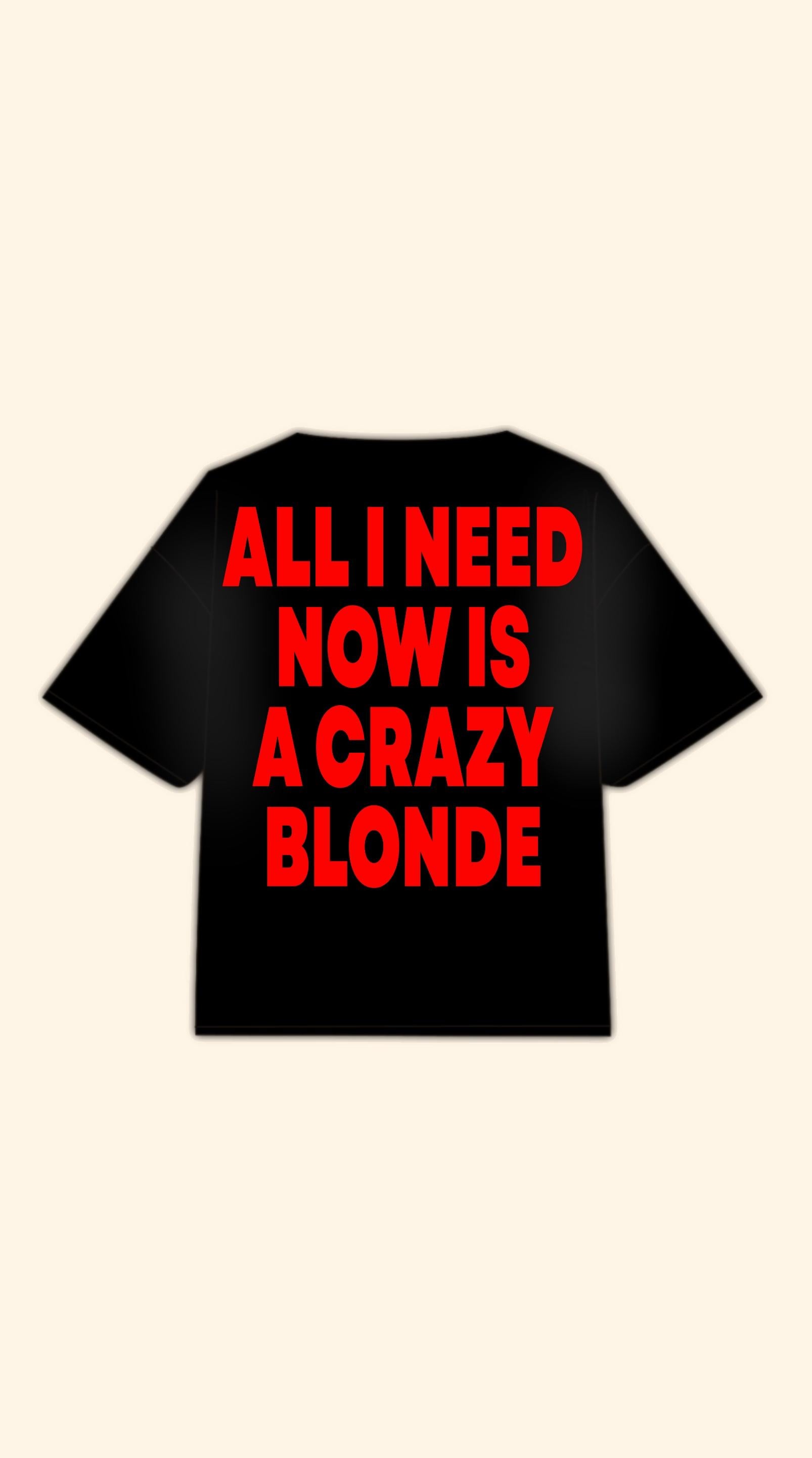 CRAZY BLONDE BOXY BLACK TEE