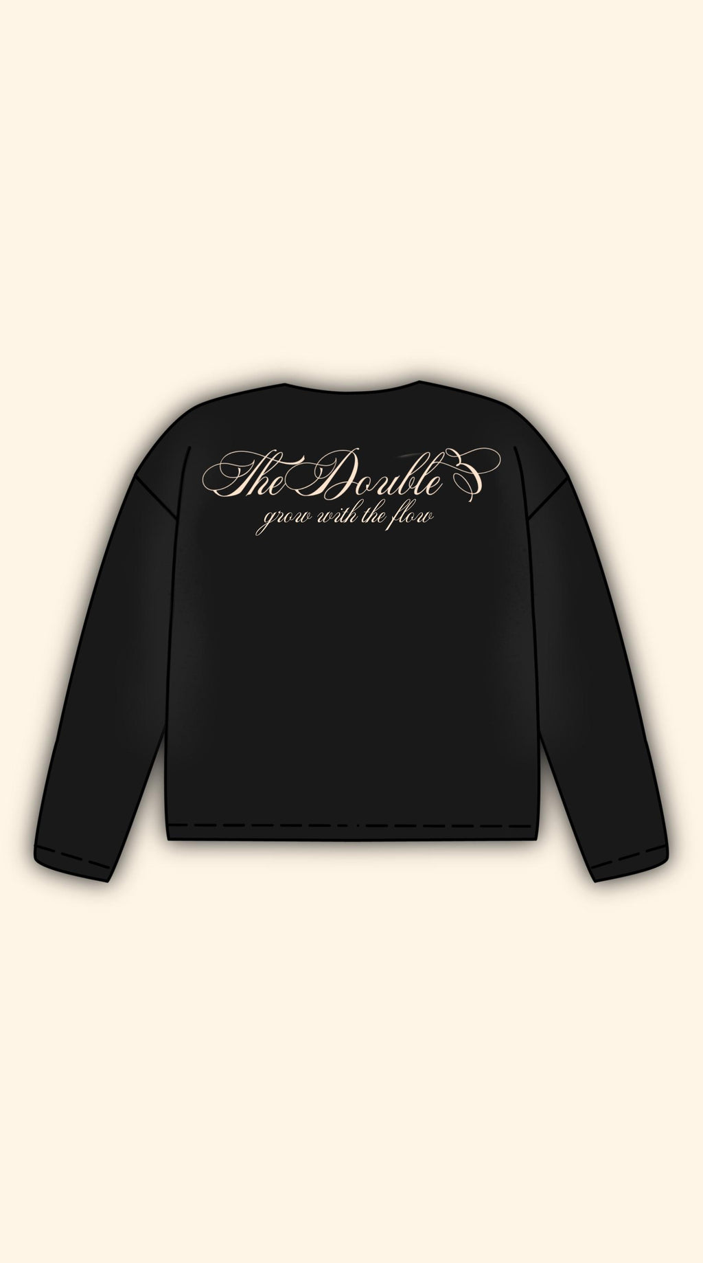 ITALICS BOXY BLACK LONGSLEEVE
