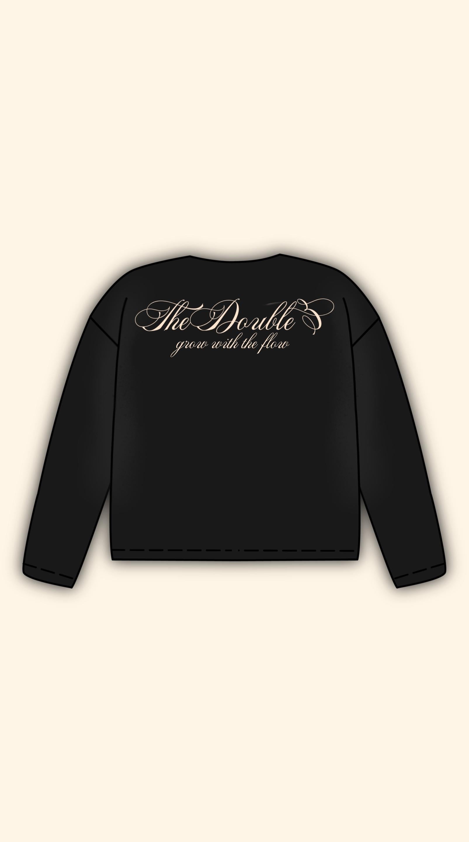 ITALICS BOXY BLACK LONGSLEEVE