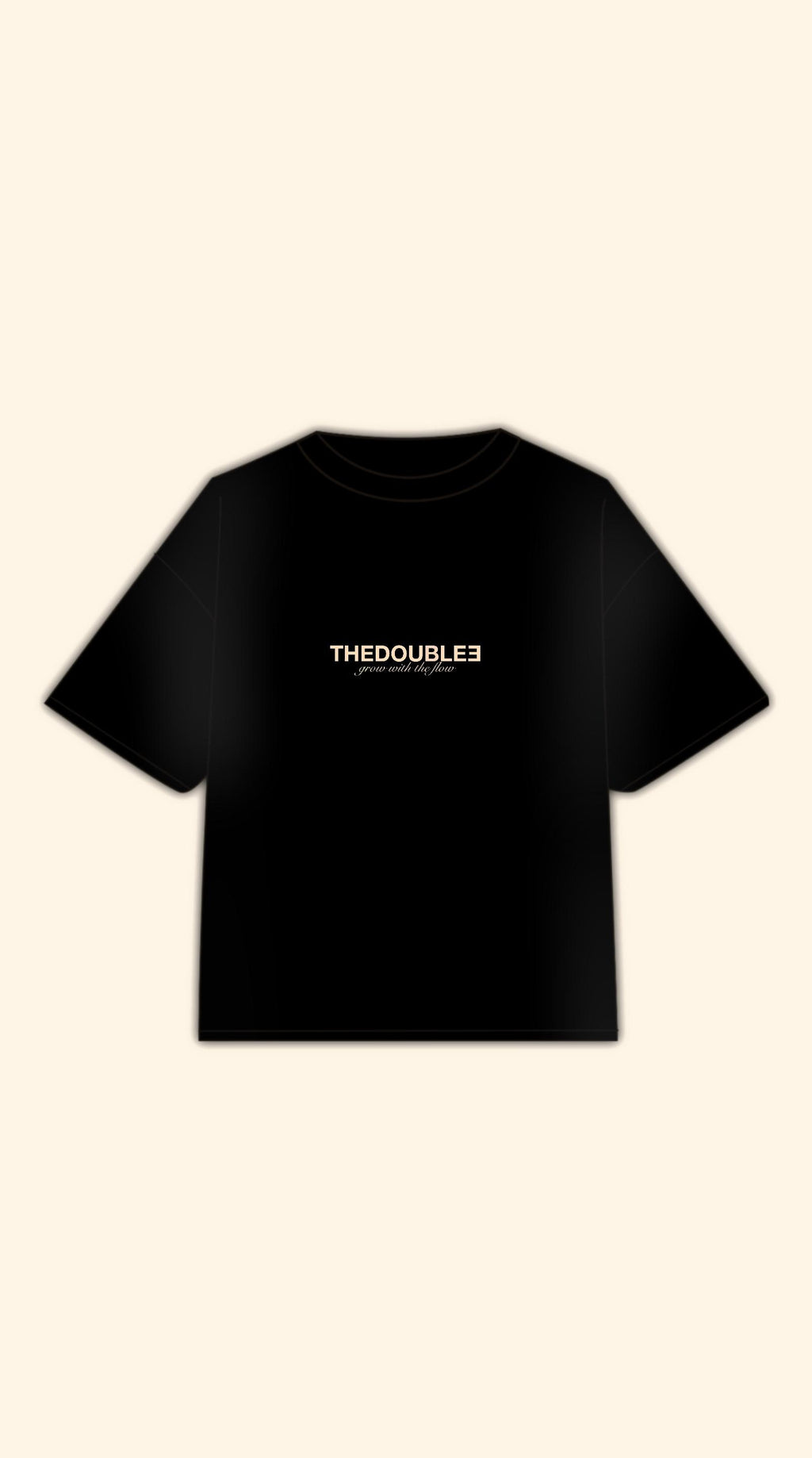 ITALICS LOGO BOXY BLACK TEE
