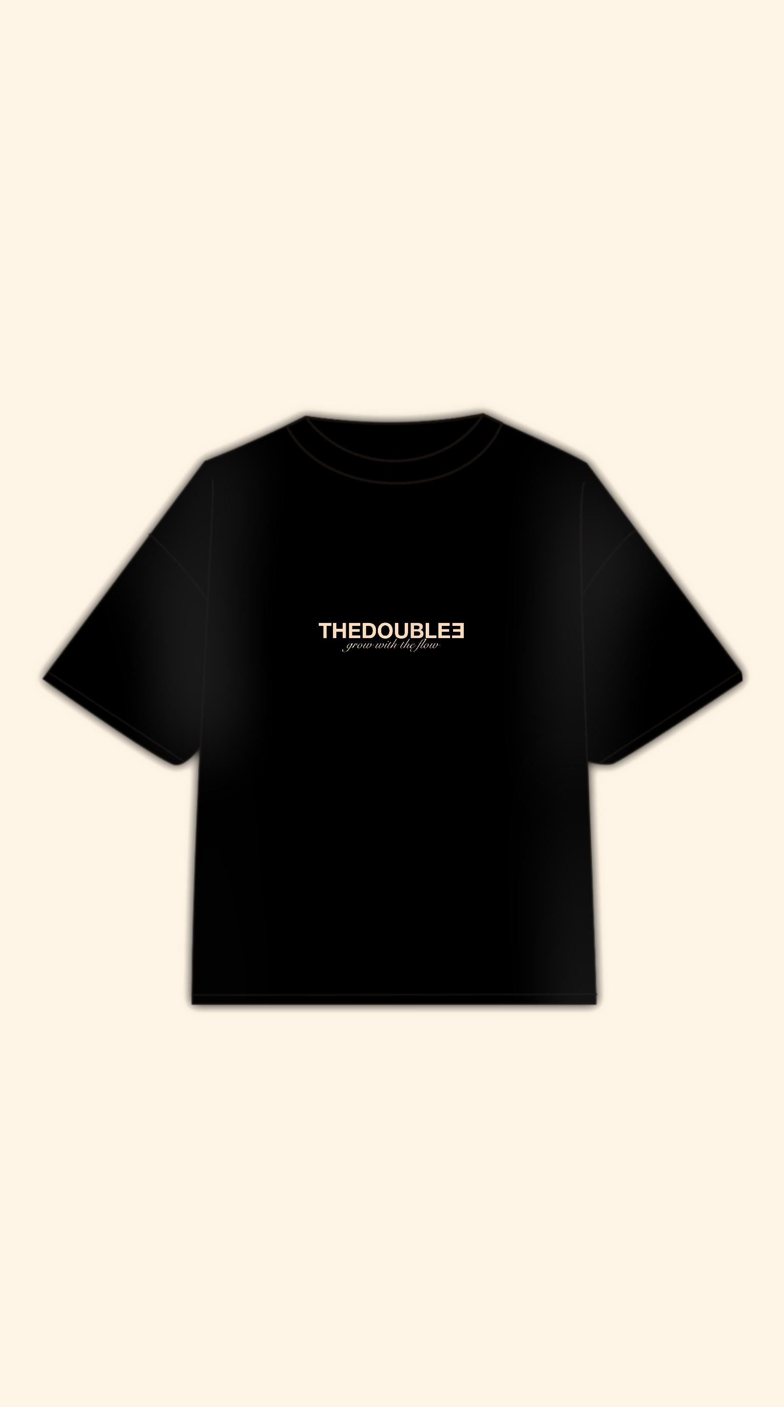 ITALICS LOGO BOXY BLACK TEE