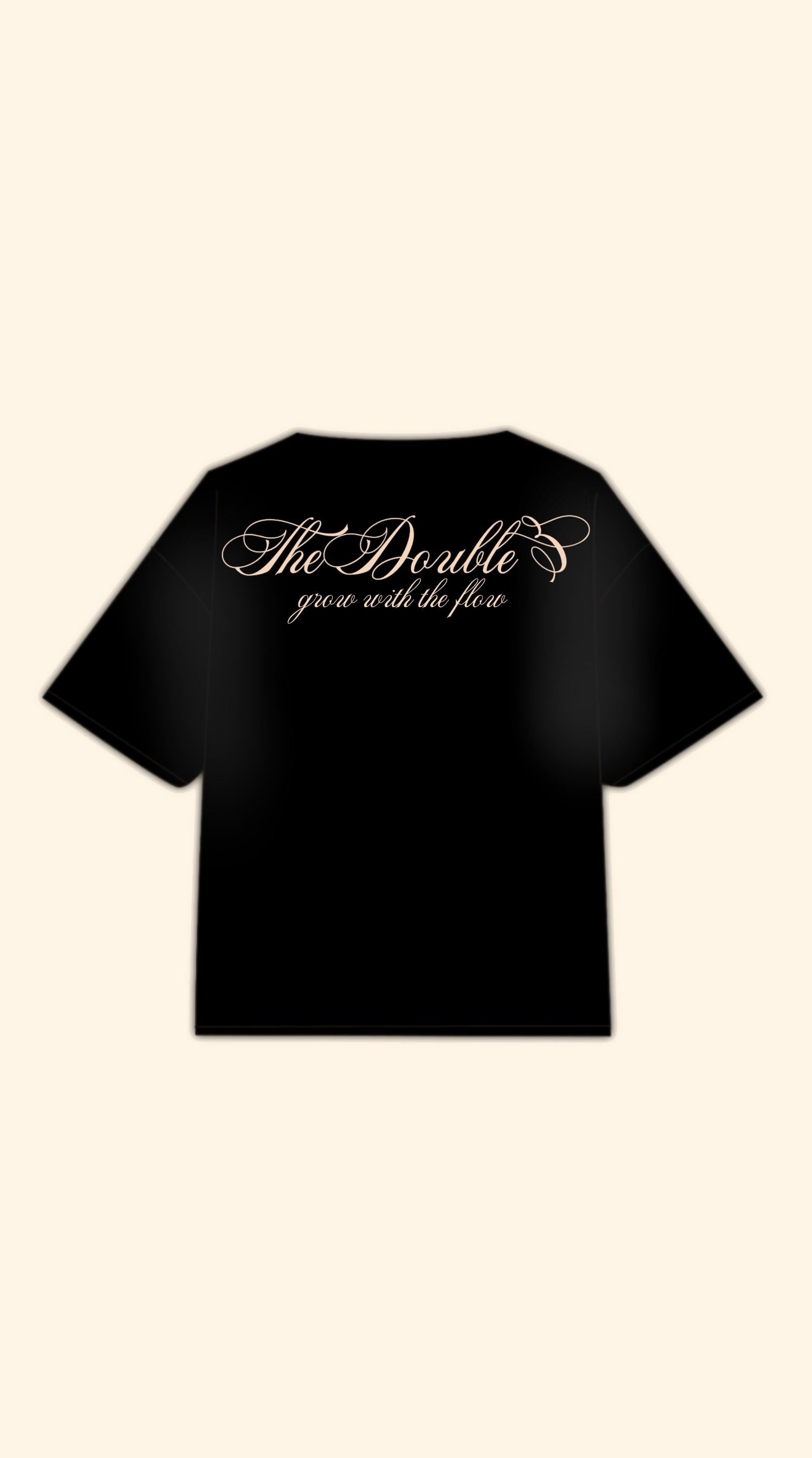 ITALICS LOGO BOXY BLACK TEE
