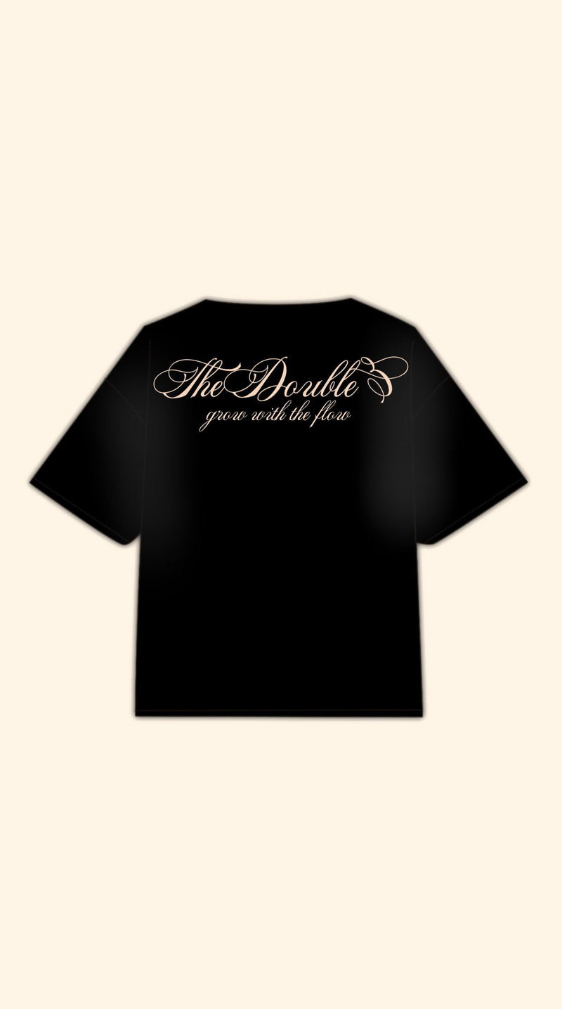 ITALICS LOGO BOXY BLACK TEE