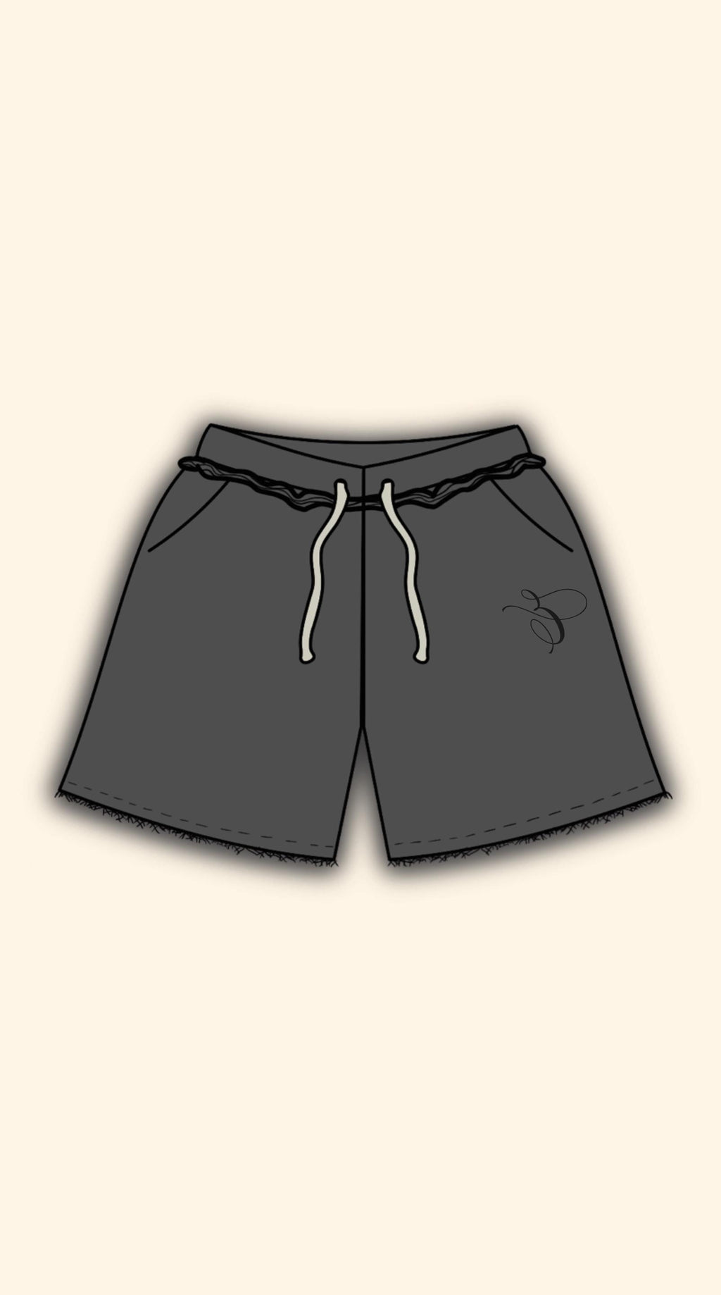 LOGO PUFF DARK GREY SHORTS