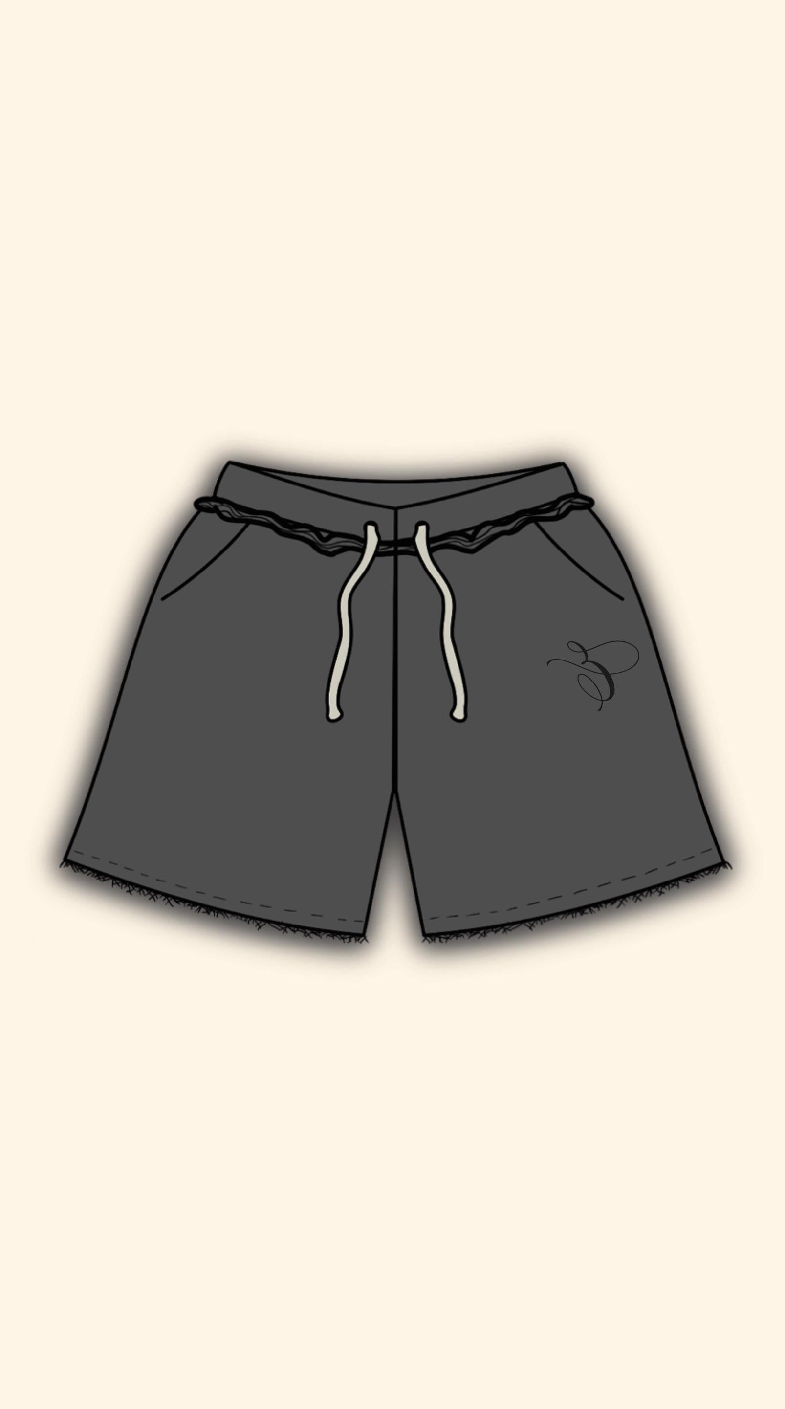 LOGO PUFF DARK GREY SHORTS