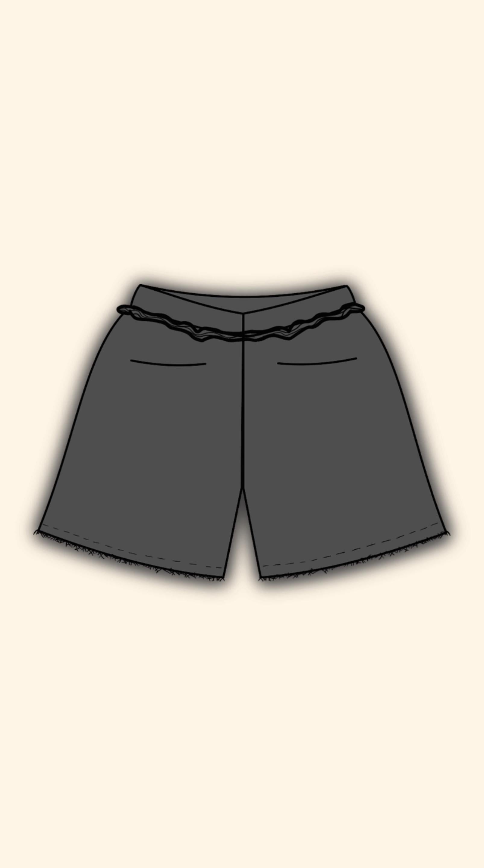 LOGO PUFF DARK GREY SHORTS