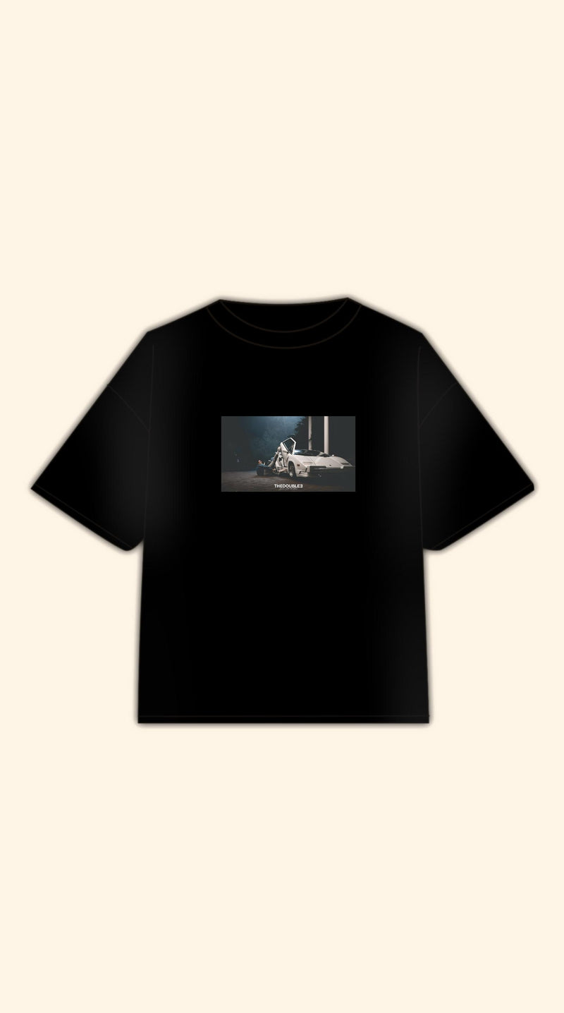 ALWAYS LATE BOXY BLACK TEE