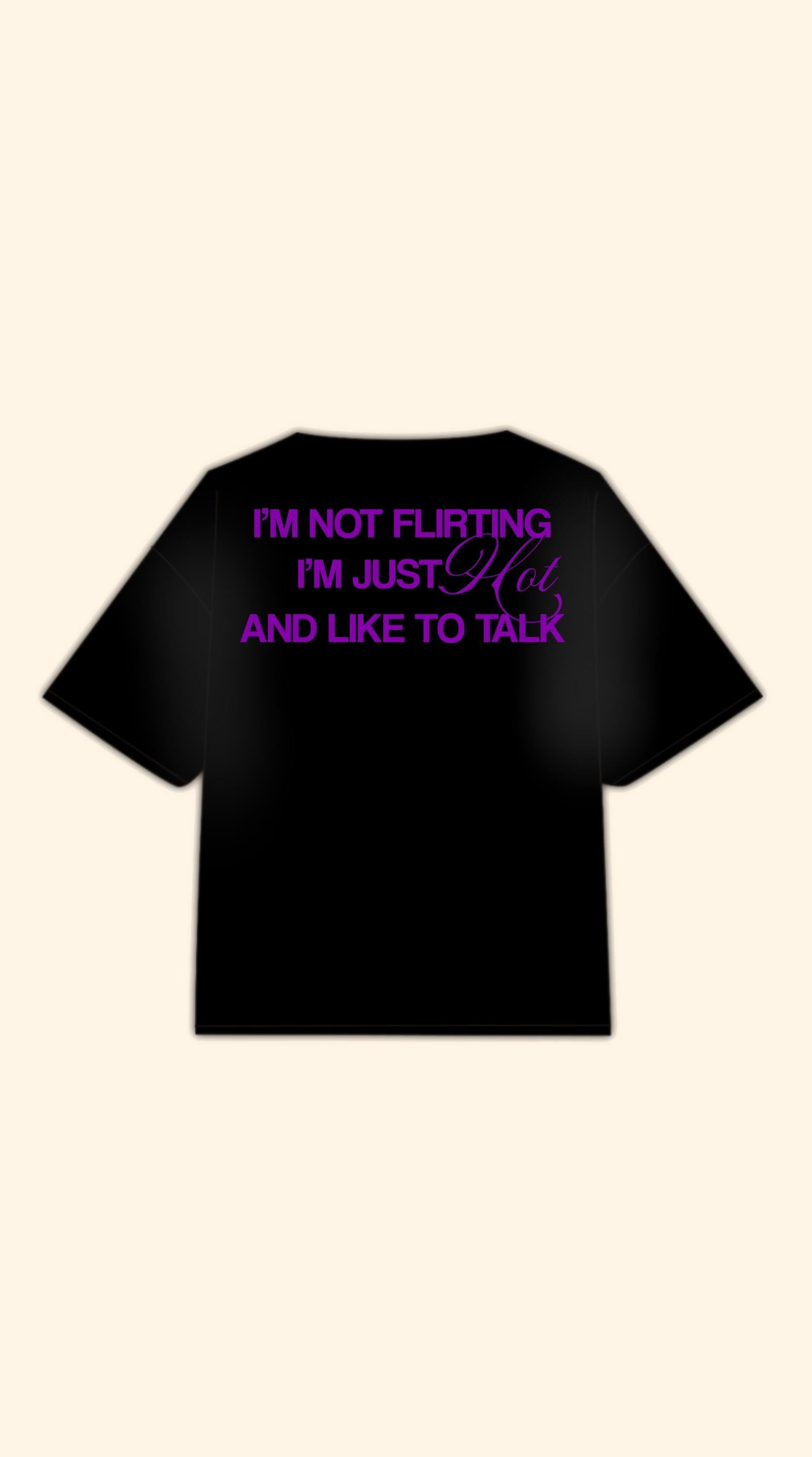 NOT FLIRTING BOXY BLACK TEE