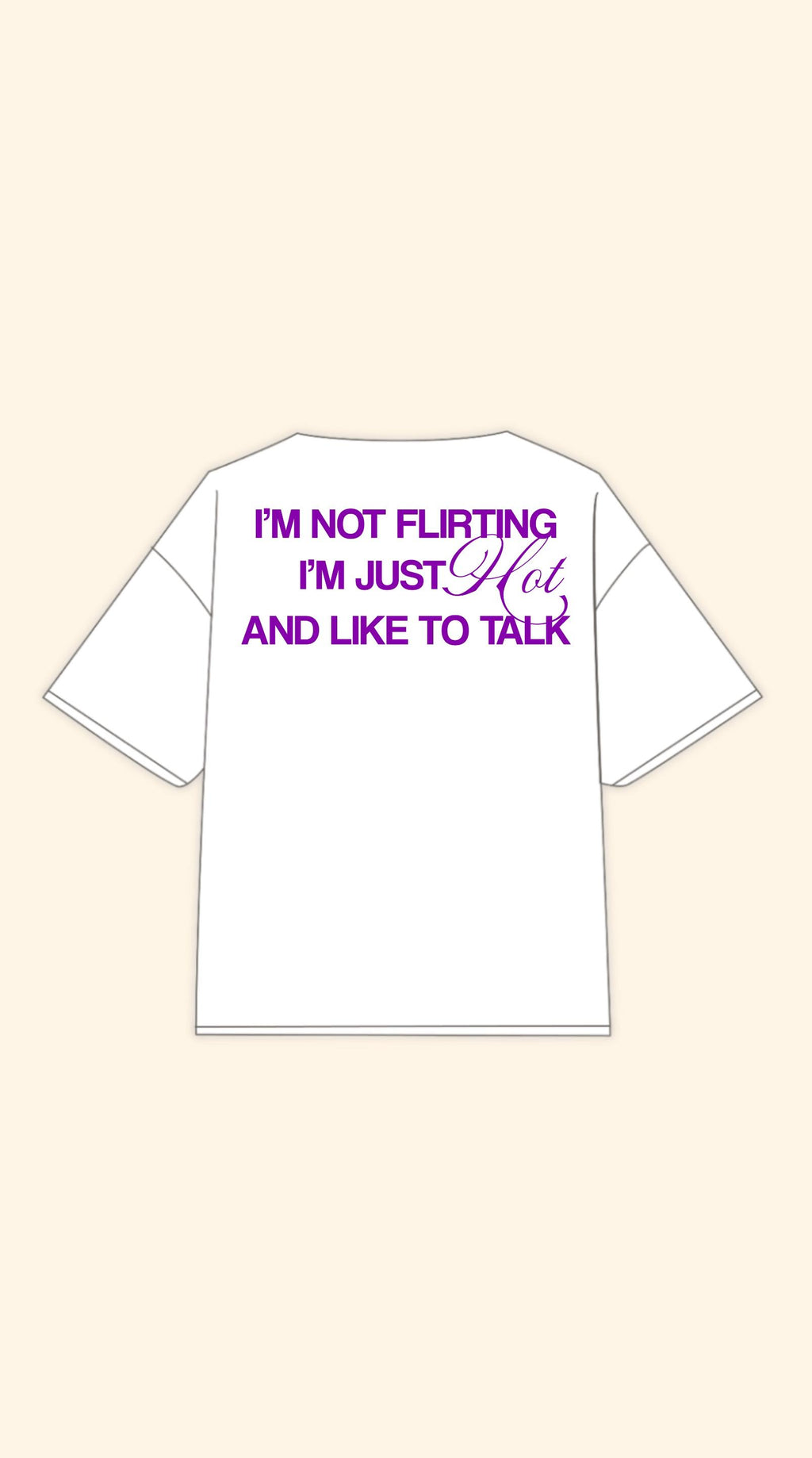 FLIRTING BOXY WHITE TEE