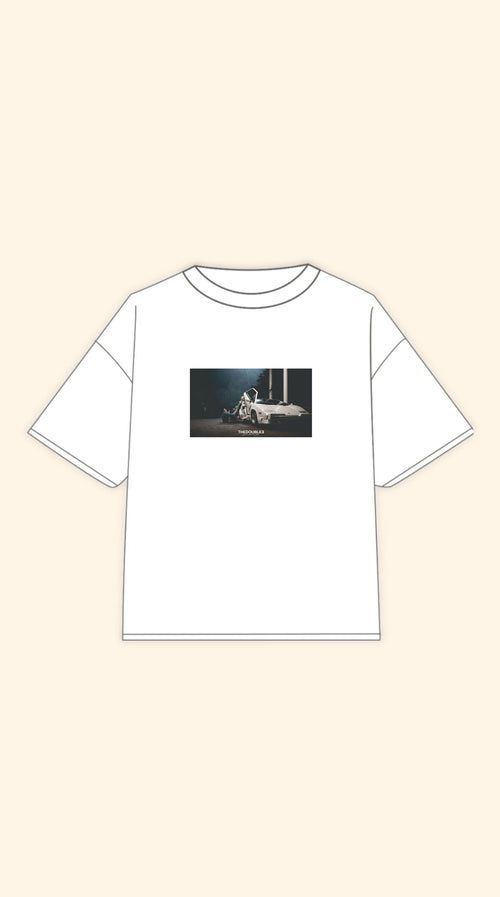 ALWAYS LATE BOXY WHITE TEE