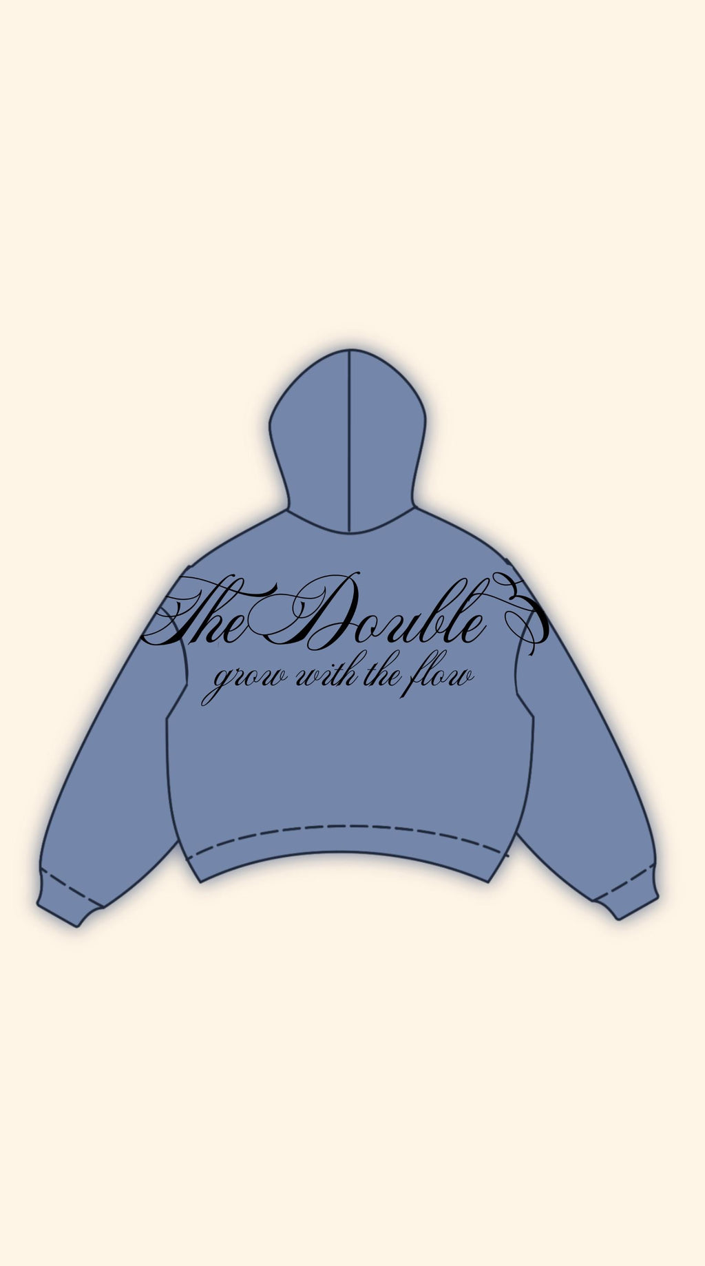 ITALICS LOGO ON TONE LIGHT BLUE HOODIE