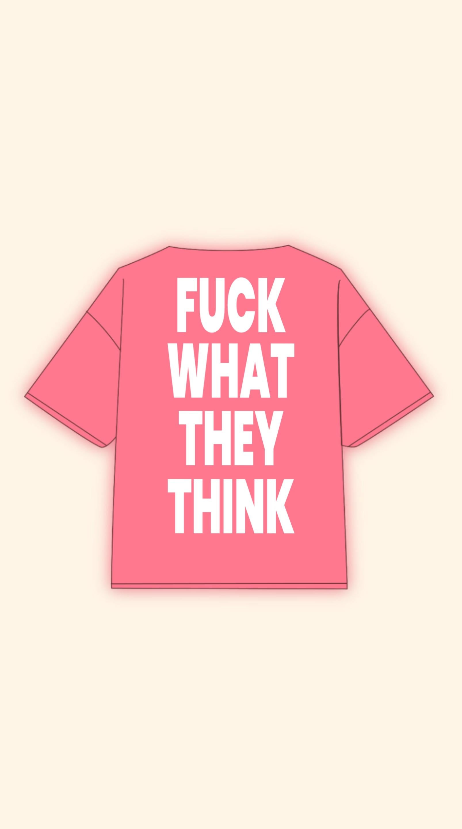 FUCK THINK BOXY PINK TEE