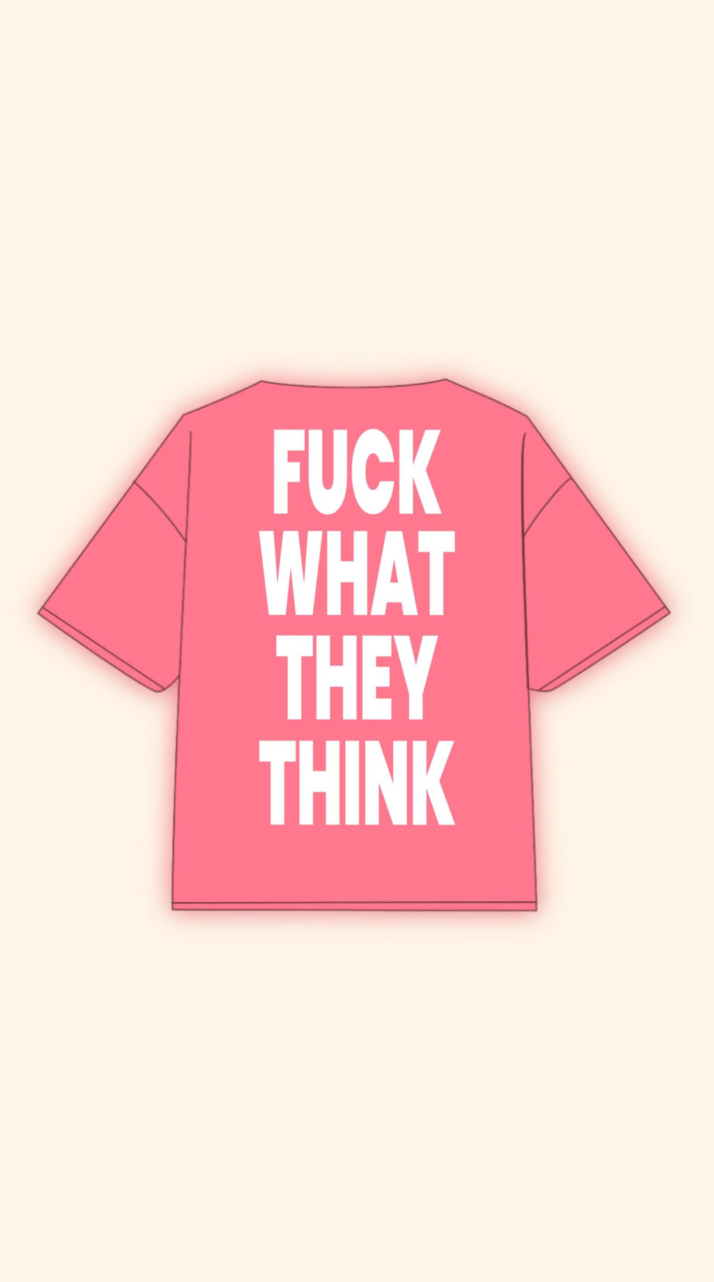 FUCK THINK BOXY PINK TEE