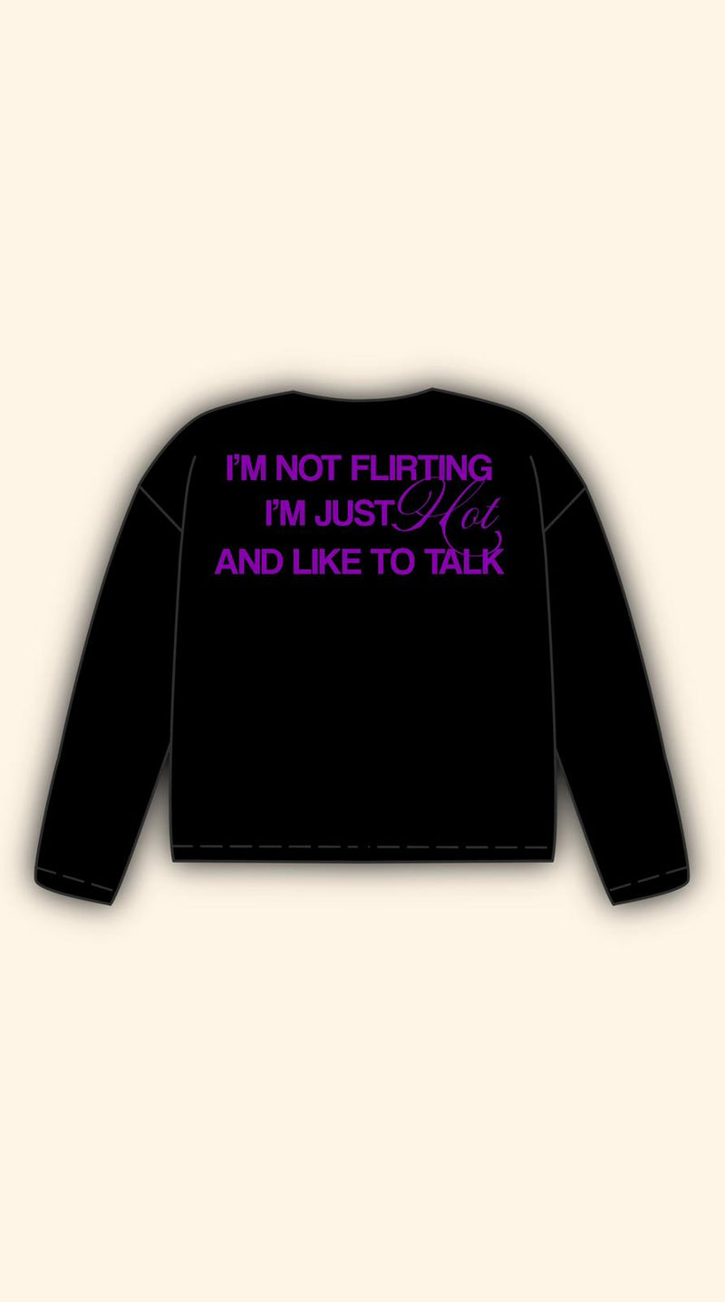 HOT FLIRTING BOXY BLACK LONGSLEEVE