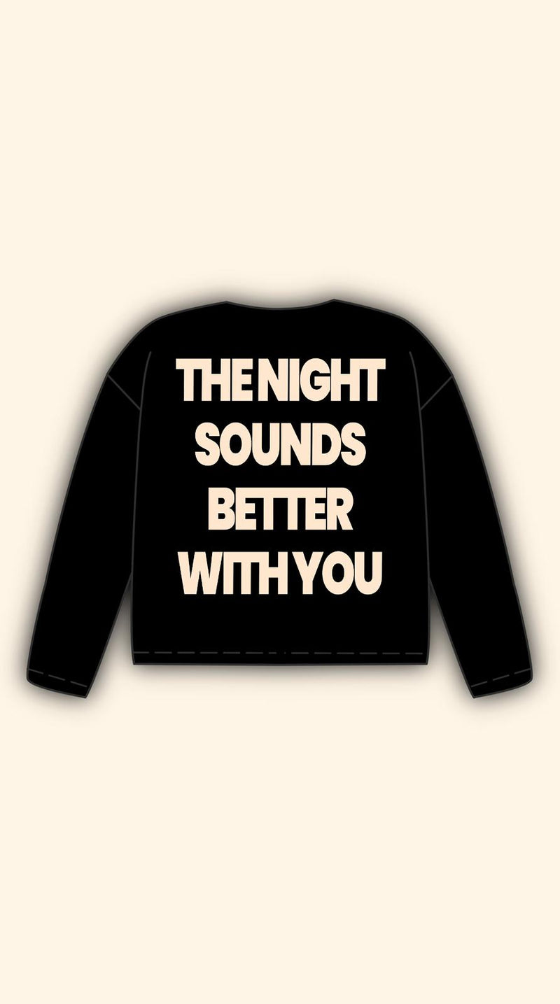 SOUNDS BETTER BOXY BLACK LONGSLEEVE