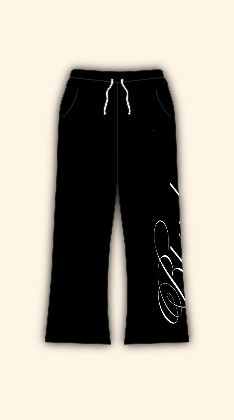 CLASSIC FIT EMBROIDERY BLACK SWEATPANTS