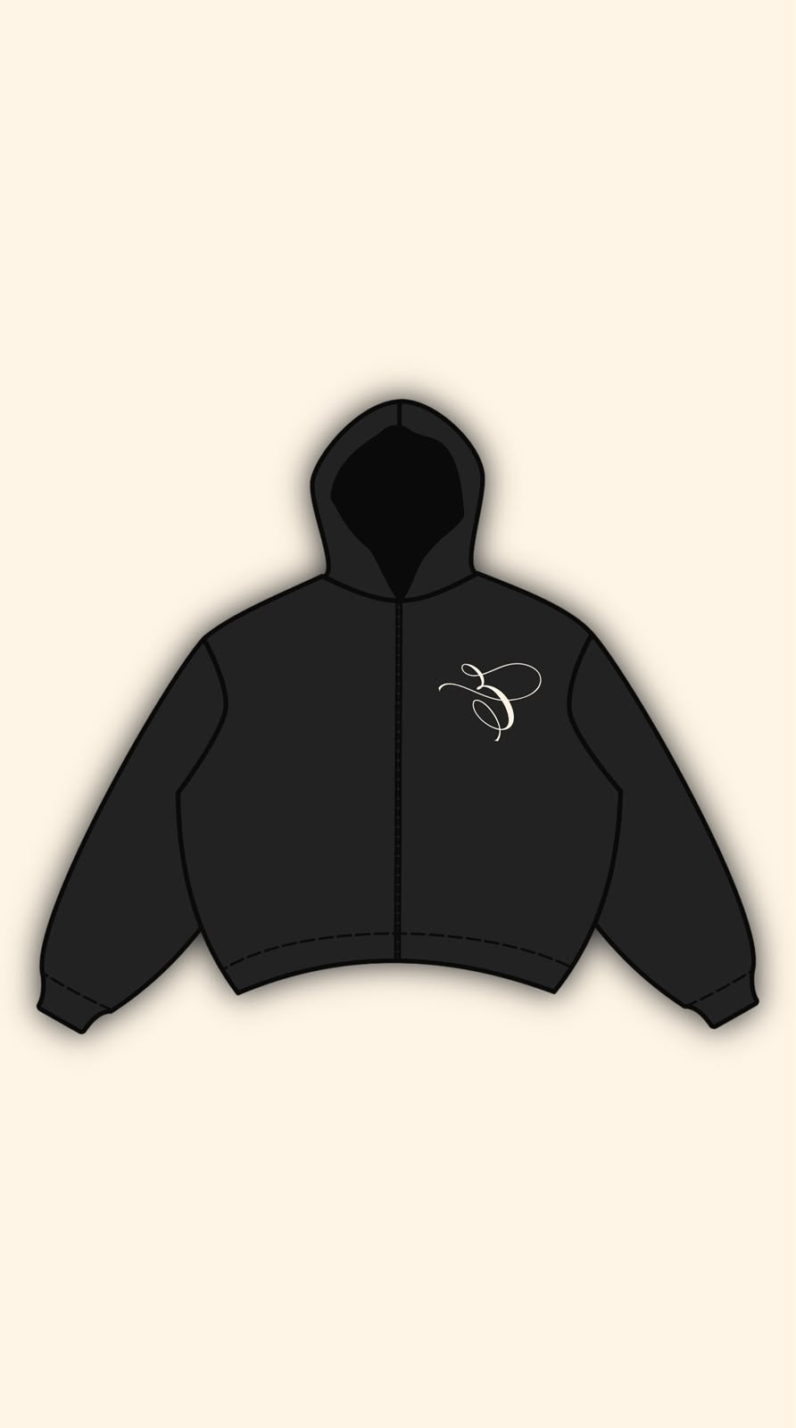 PATCH LOGO BOXY DARK GREY HOODIE