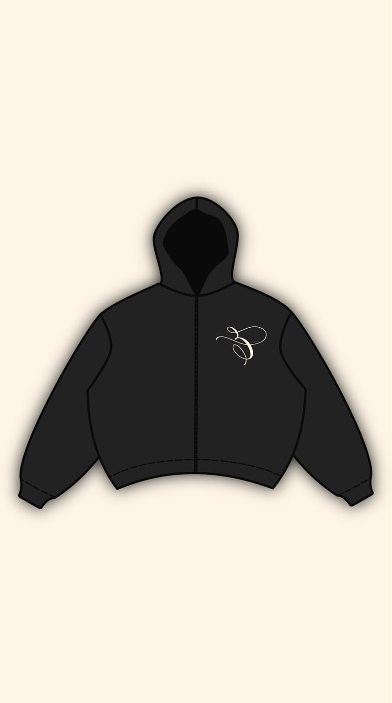 PATCH LOGO BOXY DARK GREY HOODIE