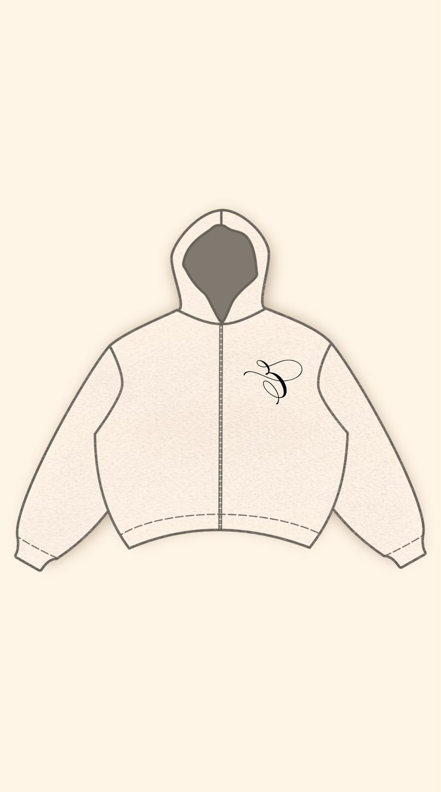 PATCH LOGO BOXY DARK GREY HOODIE