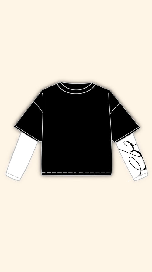& BOXY BLACK DOUBLE LONGSLEEVE