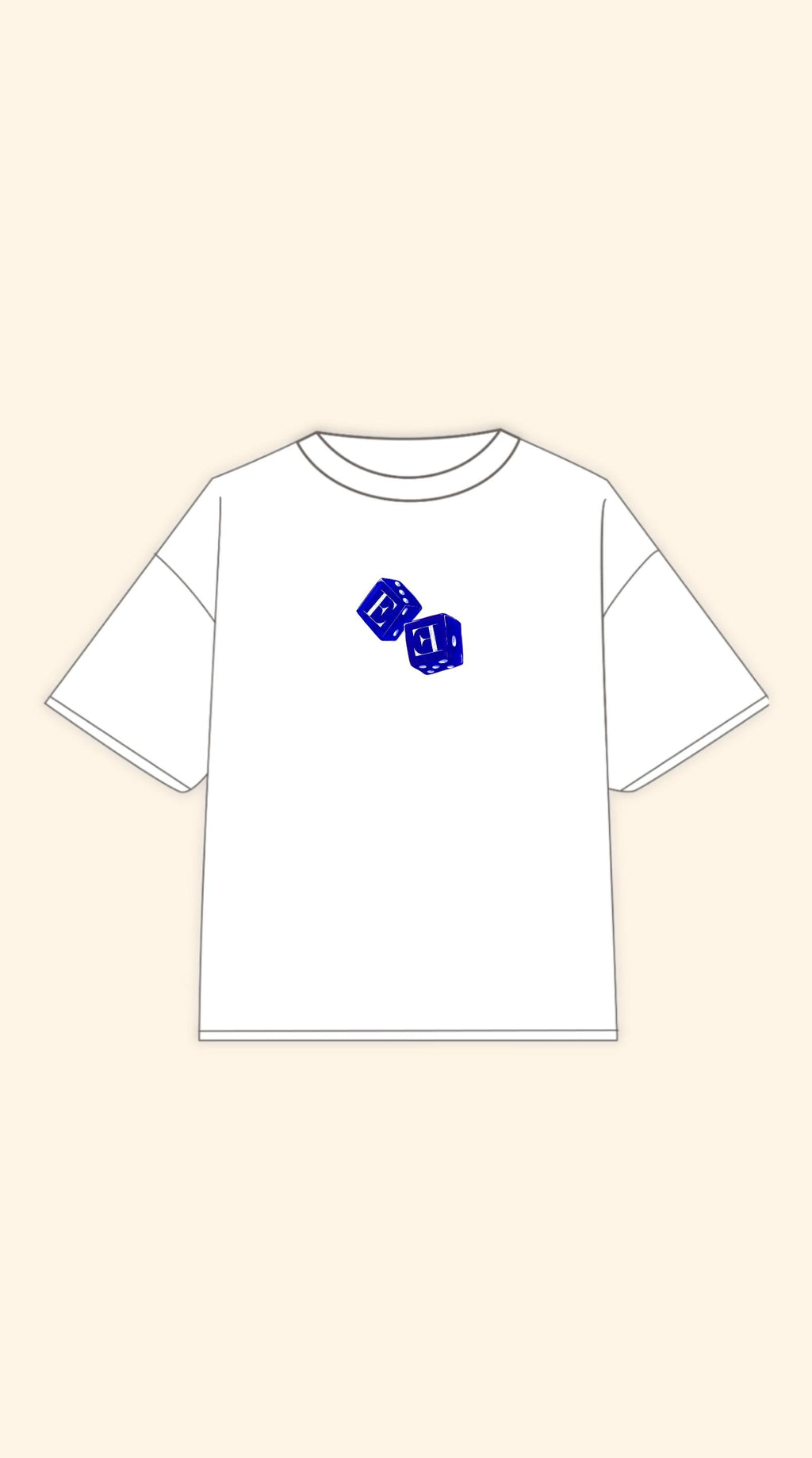 DICE BOXY WHITE TEE