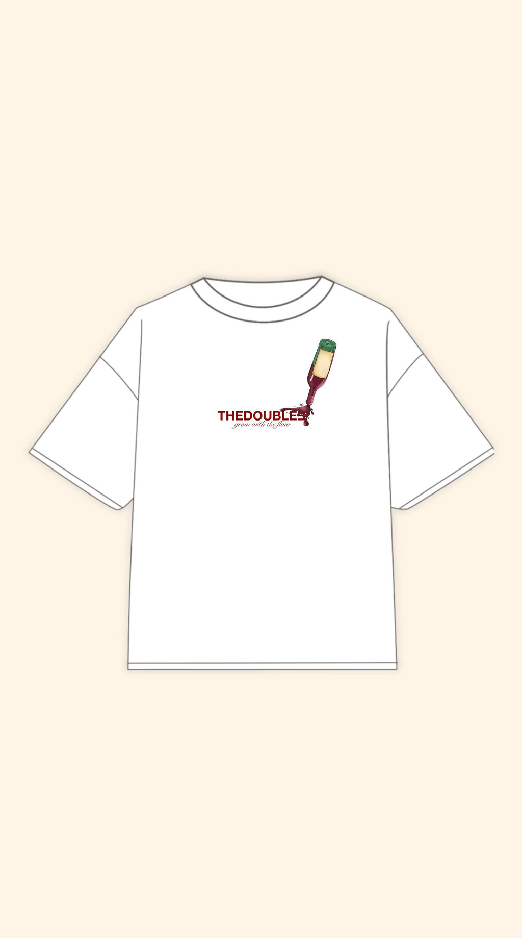 WINE BOXY WHITE TEE