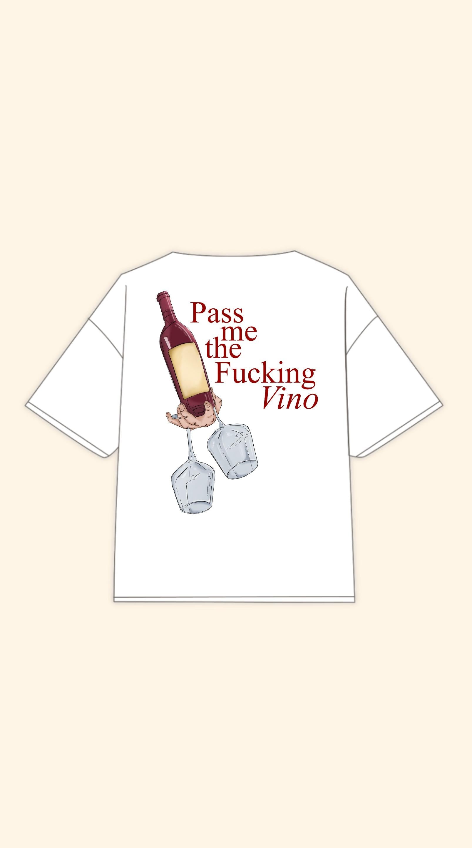 WINE BOXY WHITE TEE