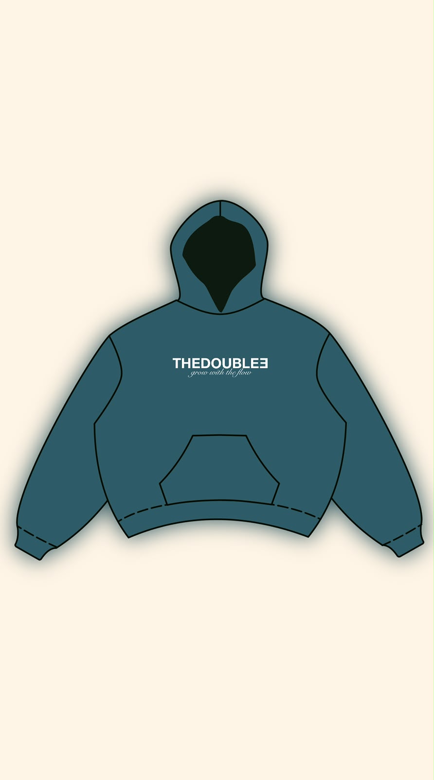 PATCH LOGO BOXY DARK GREY HOODIE