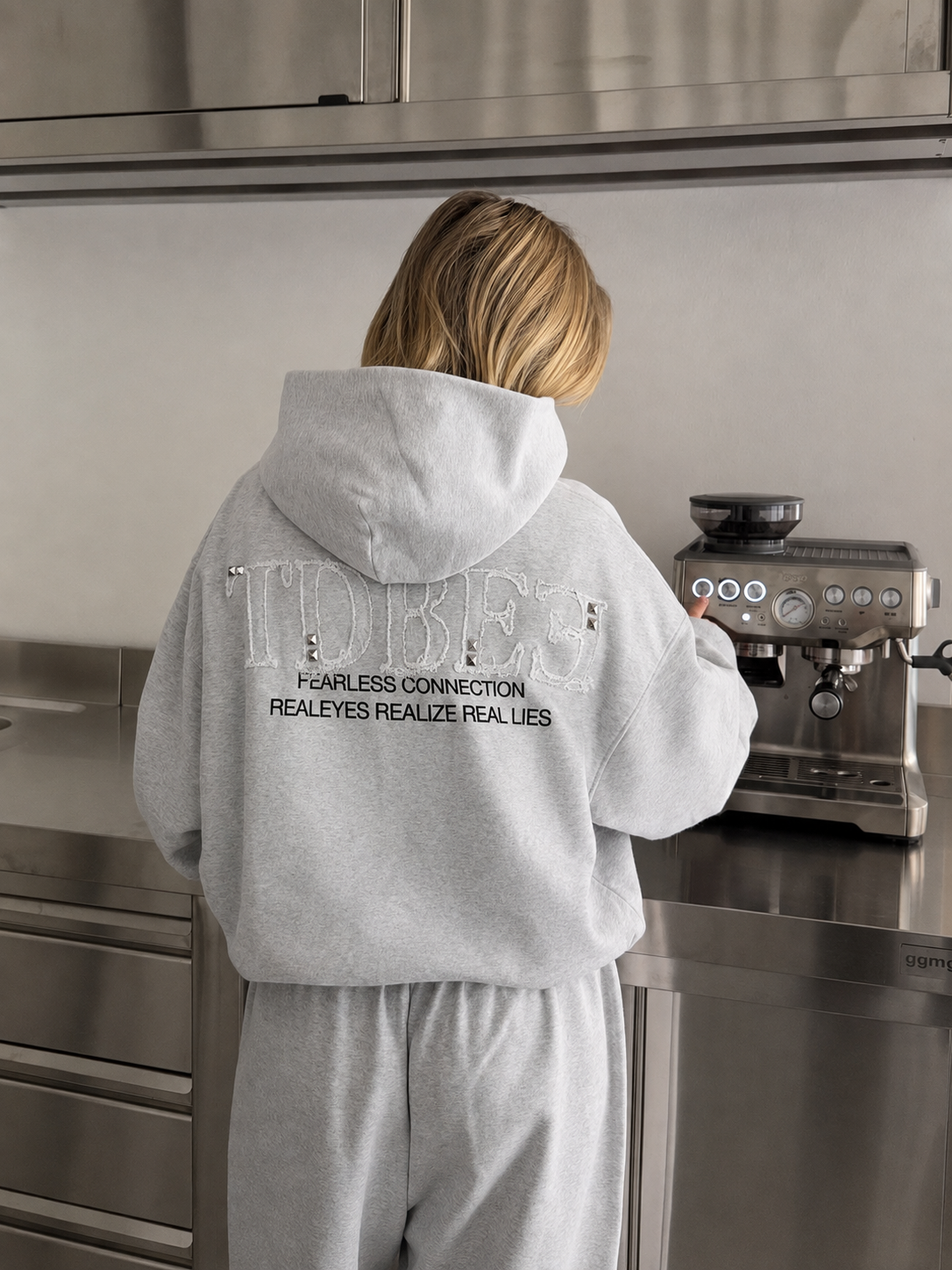 TDBE LOGO GREY BLUE HOODIE