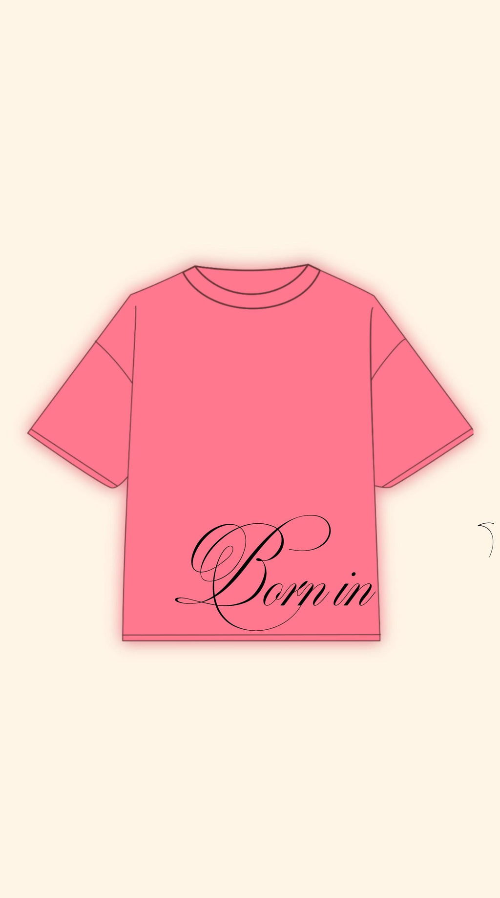 BORN WILD BOXY PINK TEE