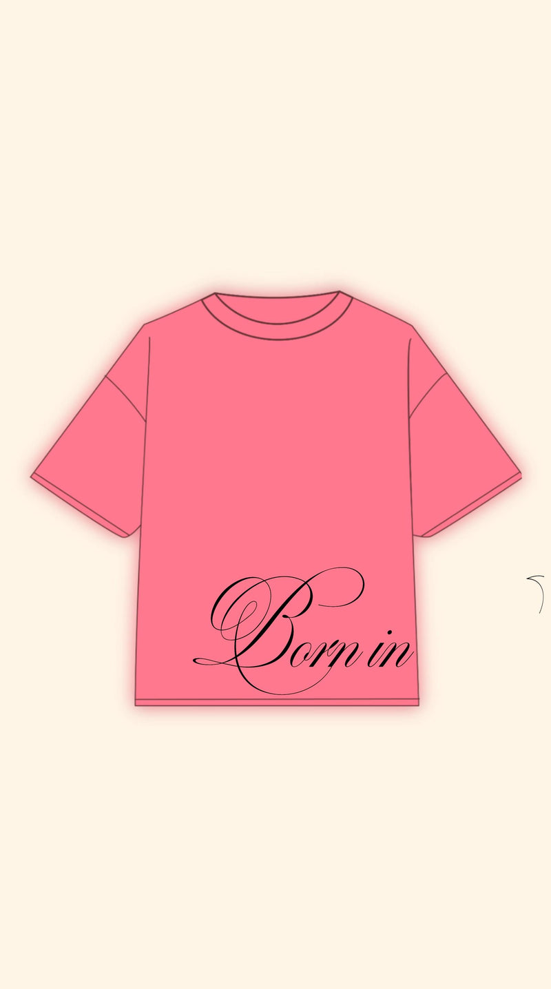 BORN WILD BOXY PINK TEE