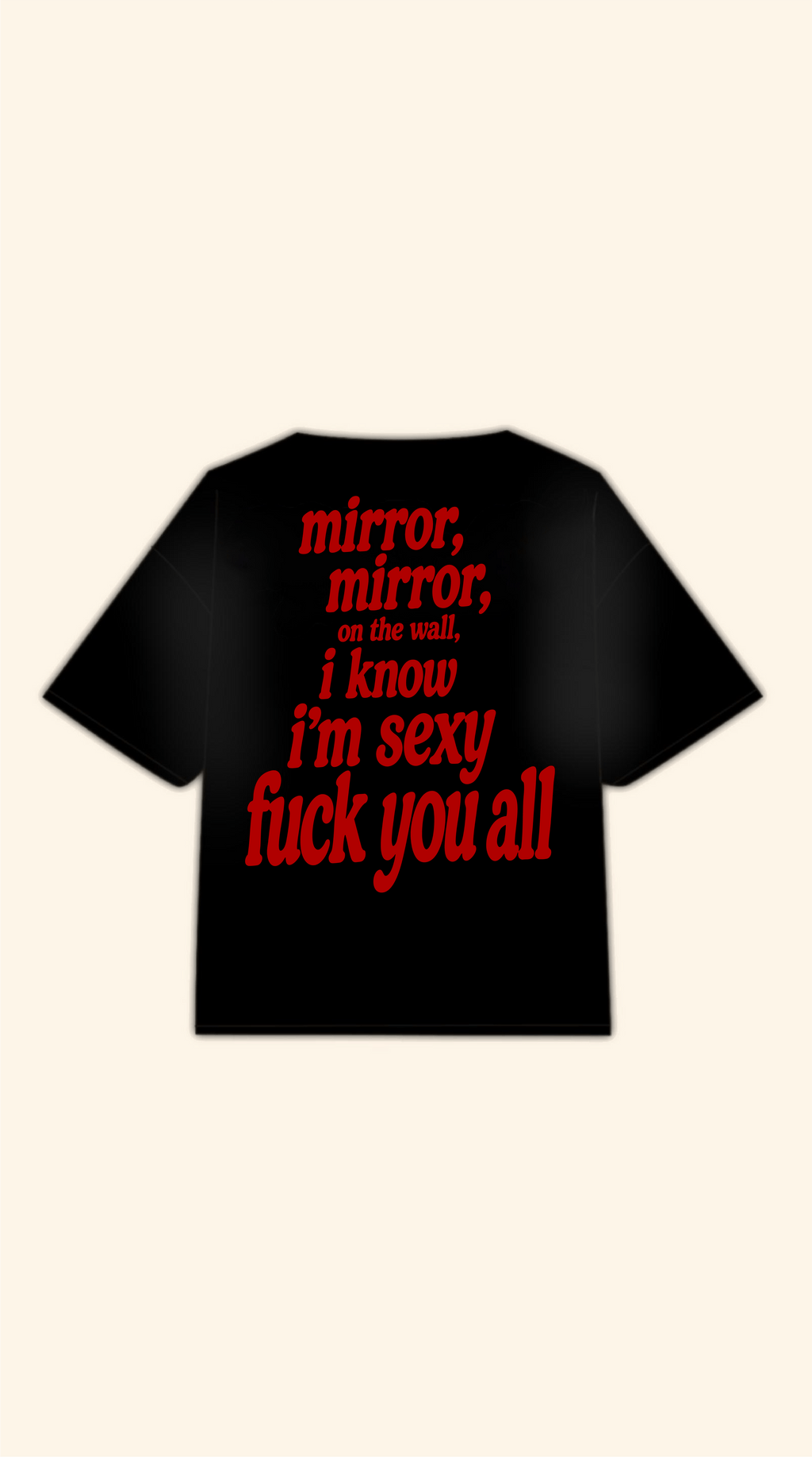 MIRROR LOGO BOXY BLACK TEE