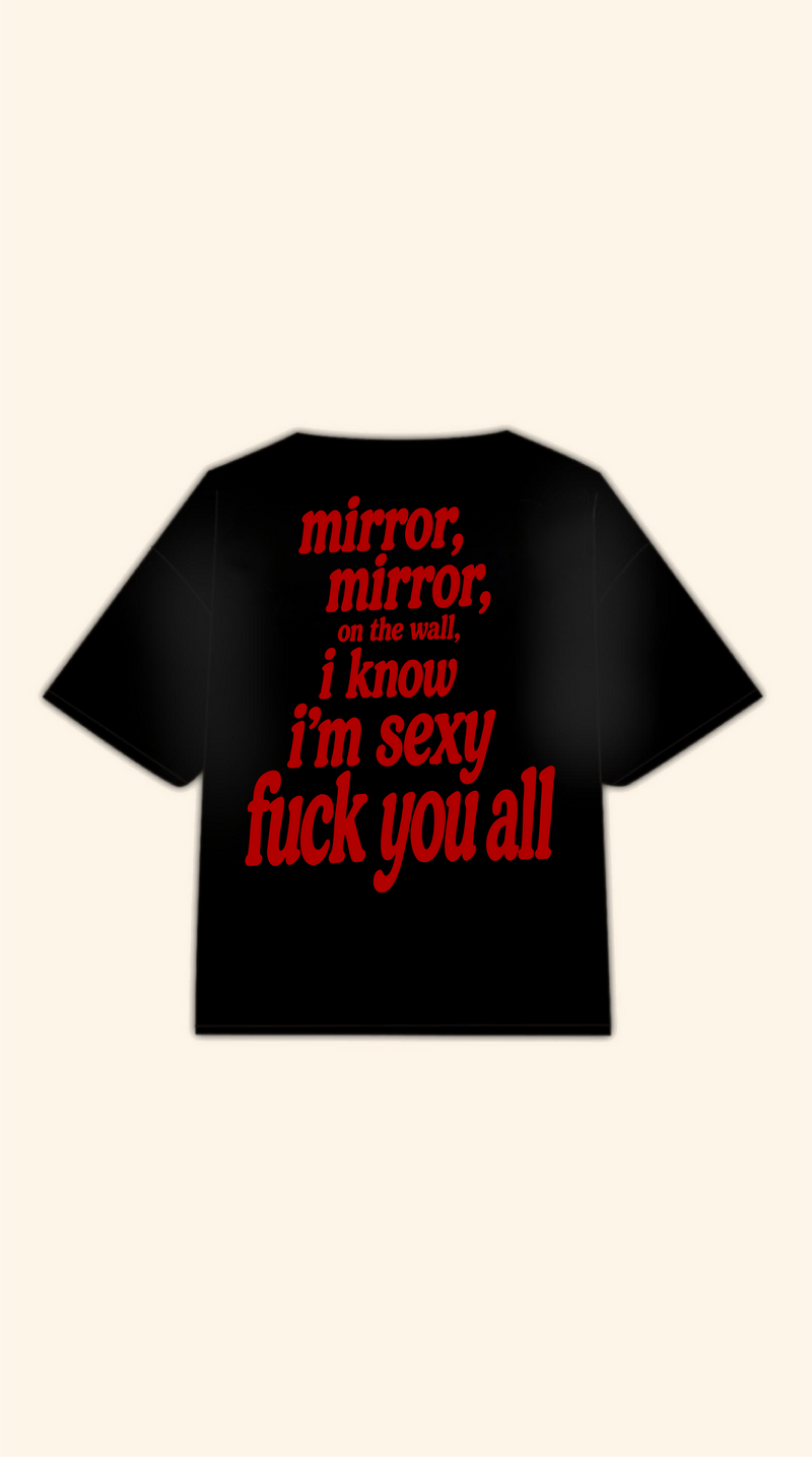MIRROR LOGO BOXY BLACK TEE