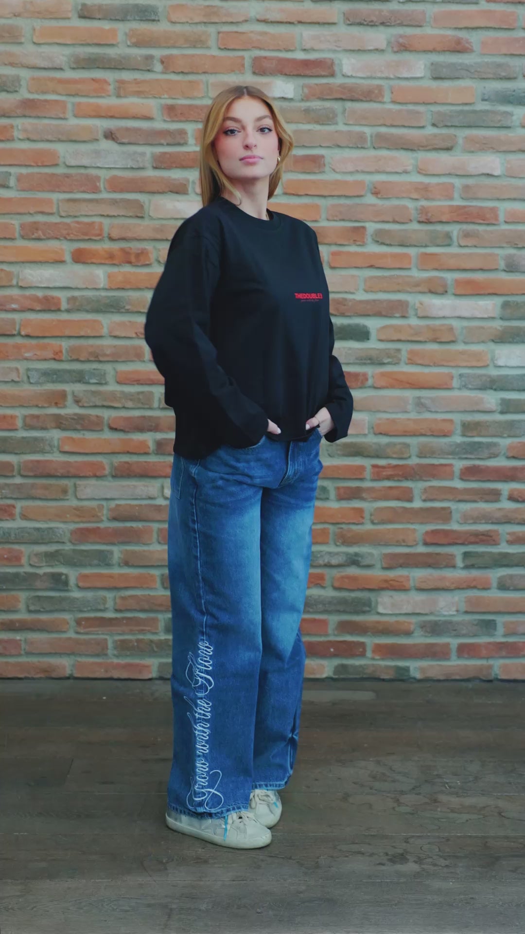 MY BLONDE BOXY BLACK LONGSLEEVE